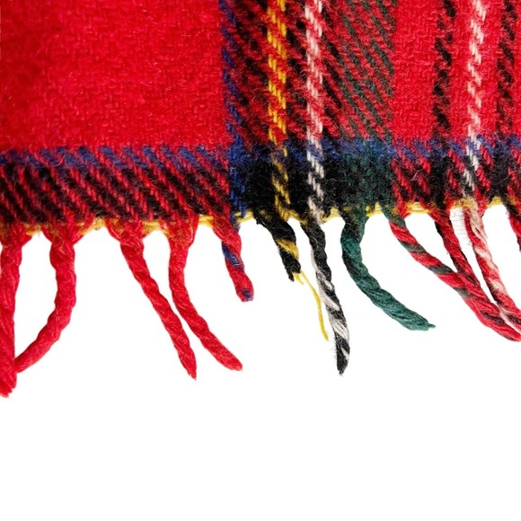 Vintage Moffat Weavers Wool Red Plaid Throw Lap Blanket Scotland 35” X 52” - Picture 4 of 5